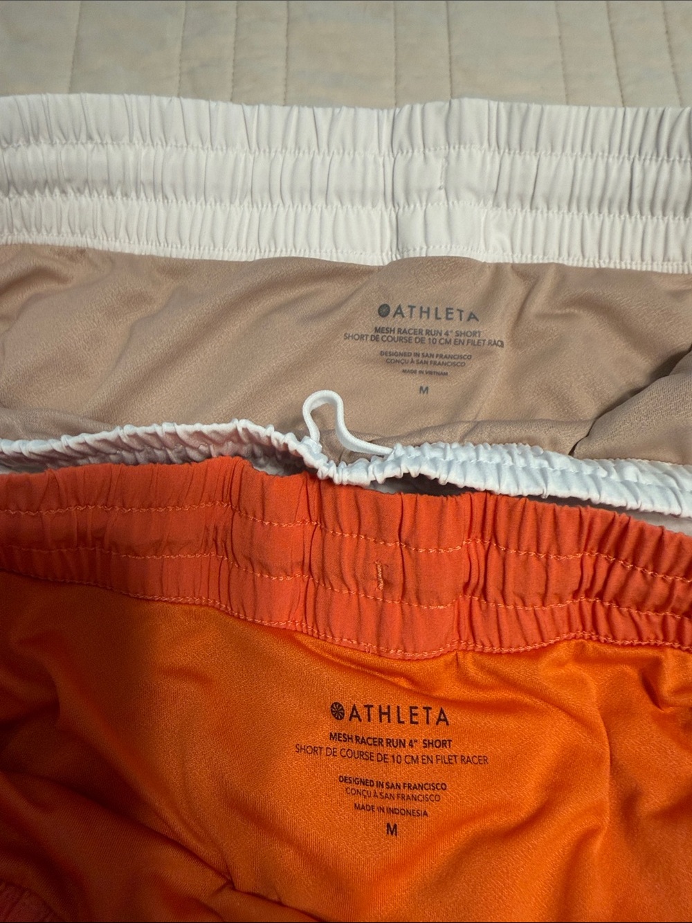 Athleta Women's Athletic Shorts — White & Orange Two-Pack - Picture 4 of 4